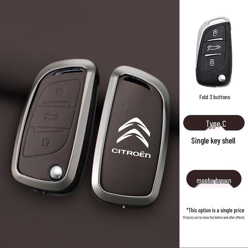 Pouzdro na klíče Citroen pro C4/C5 (2011-2013) Modely - Sklápěcí kovová přezka na skořápku