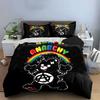 "Rainbow Punk Bear Decor Set" Bedding Set with 1 Duvet Cover 2 Pillowcases Single Double King Queen, Gift