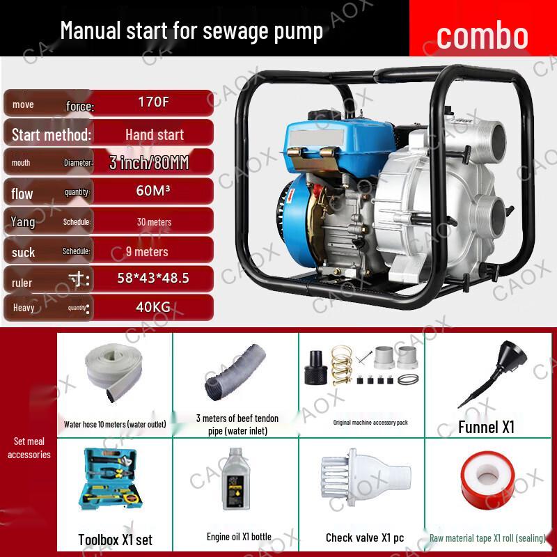 

CAOX 3-inch Diesel Self-Priming Sewage Pump