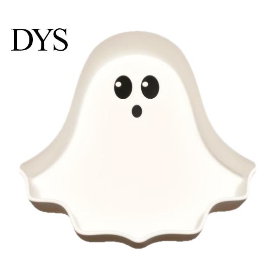 PLA Material Tray Cute Ghost Tray, 3D Printed Halloween Shape Desktop Storage Dish, Small Item Organizer Key Jewelry Candy Tabletop Decor for