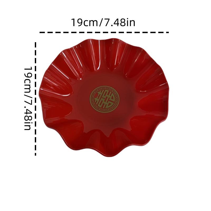 

1 шт. Пластиковая кружевная тарелка для фруктов, свадебная тарелка для фруктов, украшение для гостиной, свадебная тарелка для фруктов, поднос для радостной тарелки, принадлежности