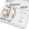 Damen Armbanduhr und Koordinierende Schmuckkollektion Anhänger Halskette Armband Ringe Ohrringe Modisches Damen Schmuckset