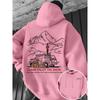 Men's Sweatshirt - Mountain Climbing, Car Driving Camping Print Winter Autumn Thick Fleece, Loose Casual Hooded Pullover Jacket
