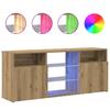 TV Cabinet with RGB LED Lights Artisan Oak Finish 120 x 30 x 50 cm