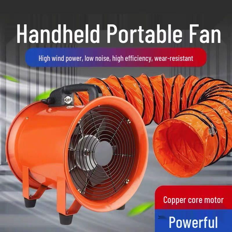 220V Portable Axial Fan: Mobile Industrial Exhaust Blower with Copper Motor