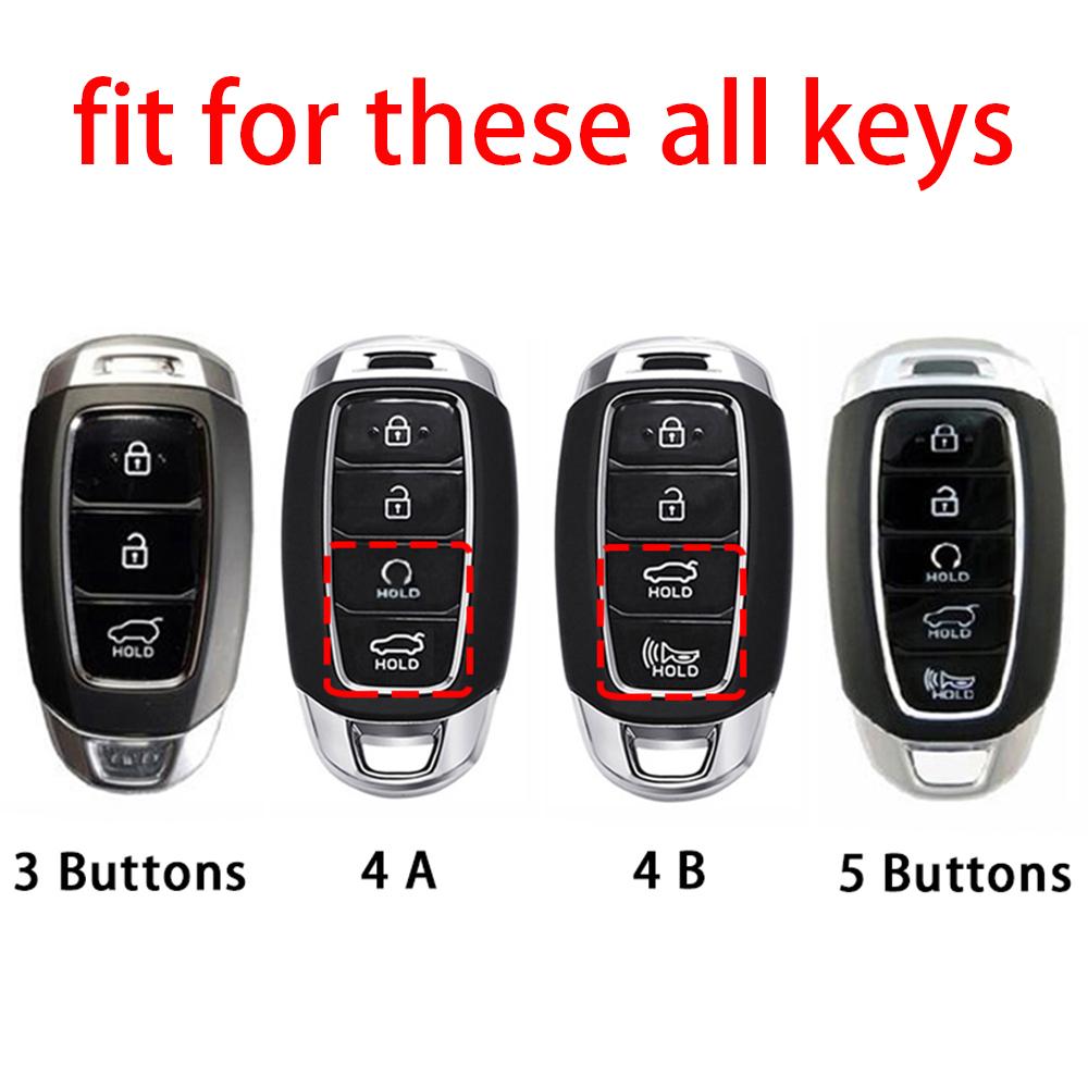 Soft TPU Key Caps Cover For Hyundai Grandeur Ig Accent I30 Ix35 KONA Encino Solaris Azera Santa Fe Palisade Car Accessories