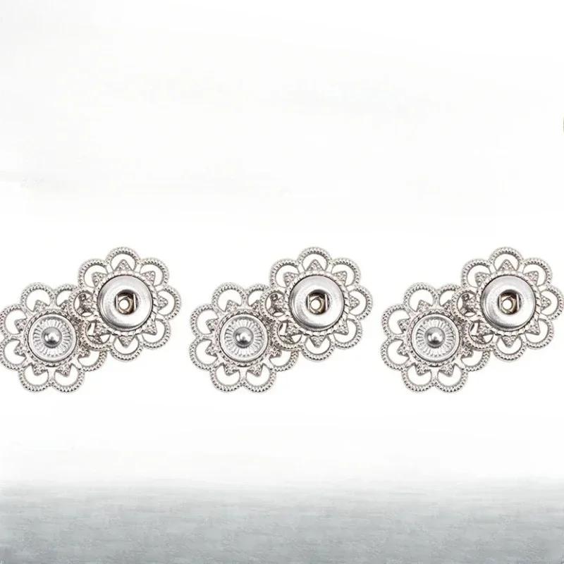9 Sets Vintage Metalen Bloem Drukknopen Naaien op Drukknopen Sluitingen voor DIY Ambacht Jeans Jas Naaien