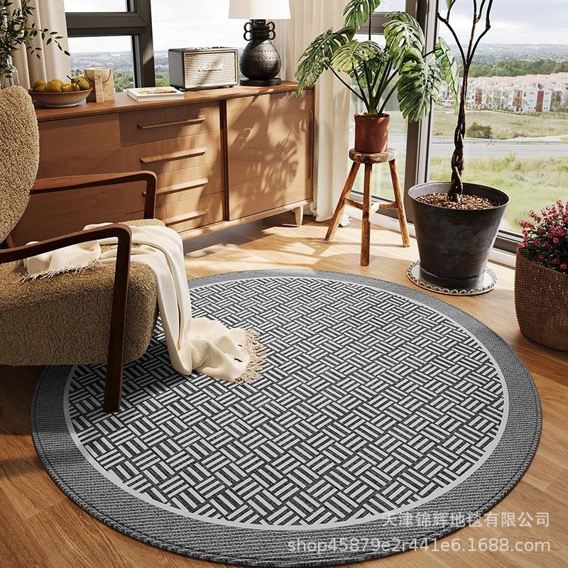 French Round Carpet High-End Living Room Bedroom Bedside Dirt-Resistant And Easy To Take Care Of Non-Slip Floor Mat Rocking Chair Carpet