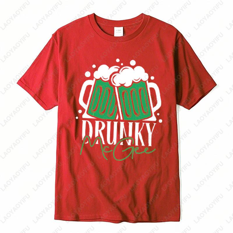 Trendy Couples St Patricks Tshirt Funny Matching Beer Design Printing Tees Mens Womans High Quality Cotton Shortsleeve Tshirt