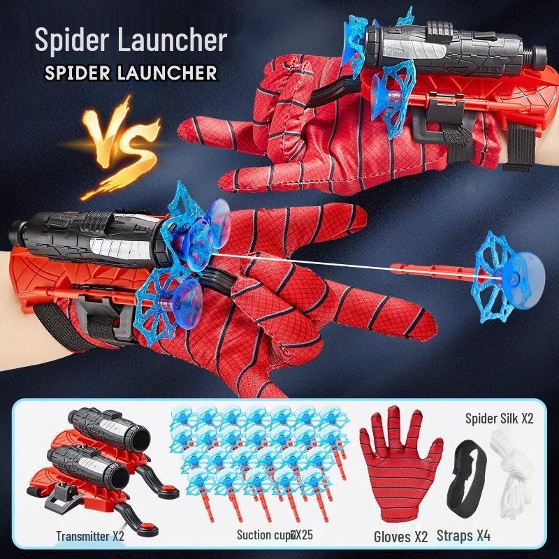 Hero Wearable Spider Launcher Toy with Suction Cup Soft Bullets for Kids