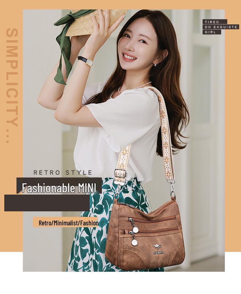 Stylish Multi-Compartment Crossbody Bag for Mature Women