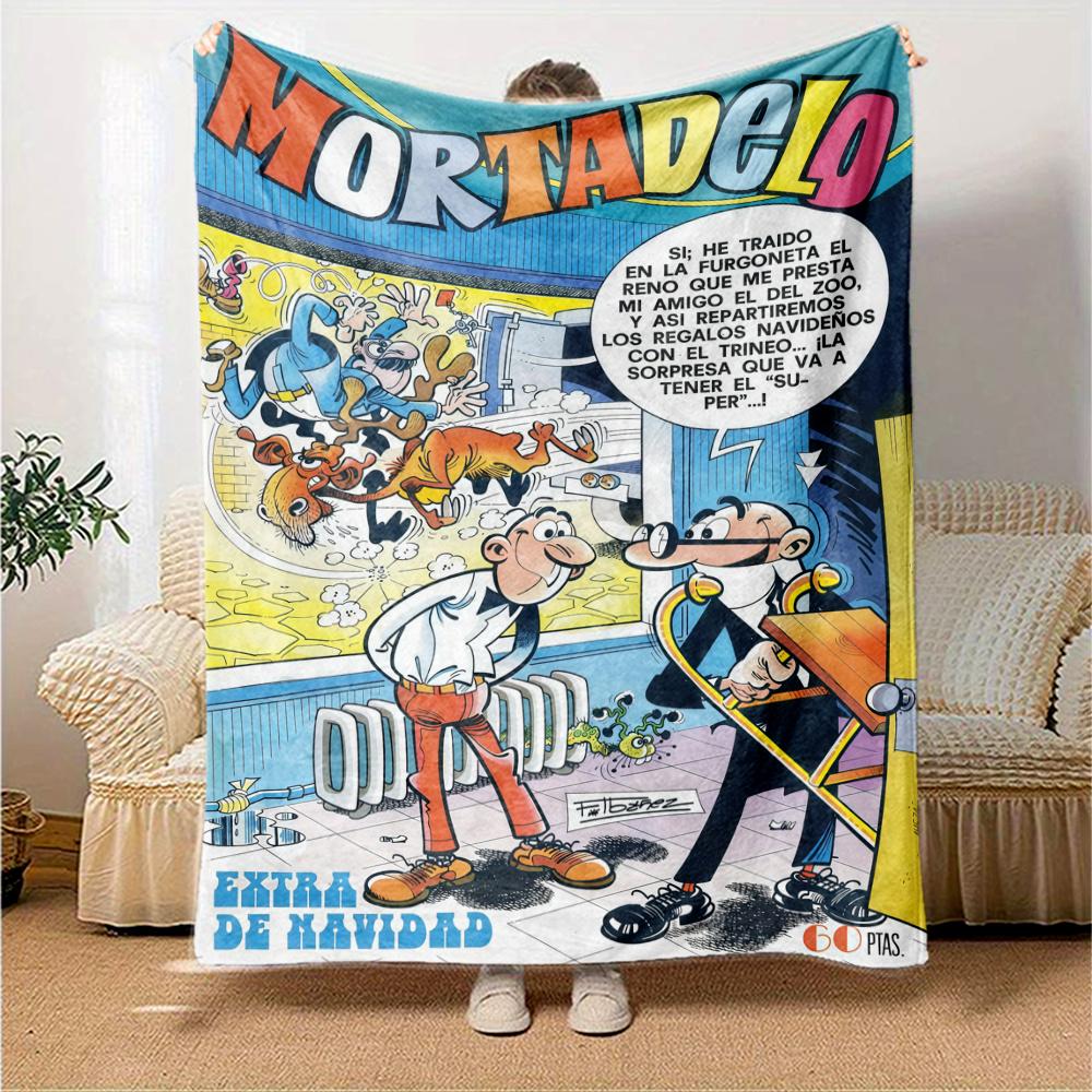 Mort Phil Mortadelo Y Filemon Blanket, High quality Comfortable for All Seasons, Home Decor, Warmth and Comfort