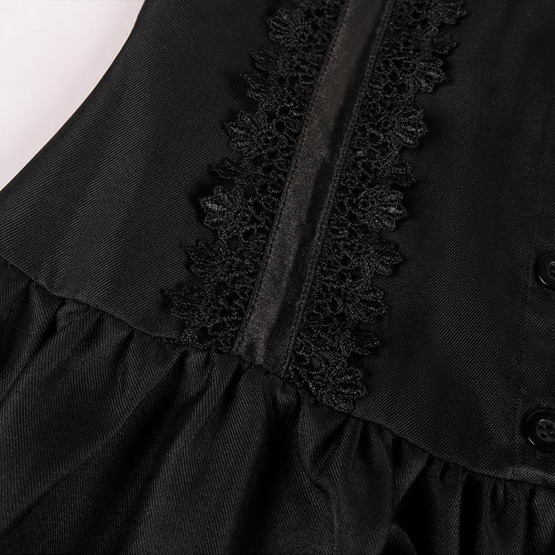 2023 European Medieval Victorian Long Sleeve Lace Waist-Cinching Dress Costume