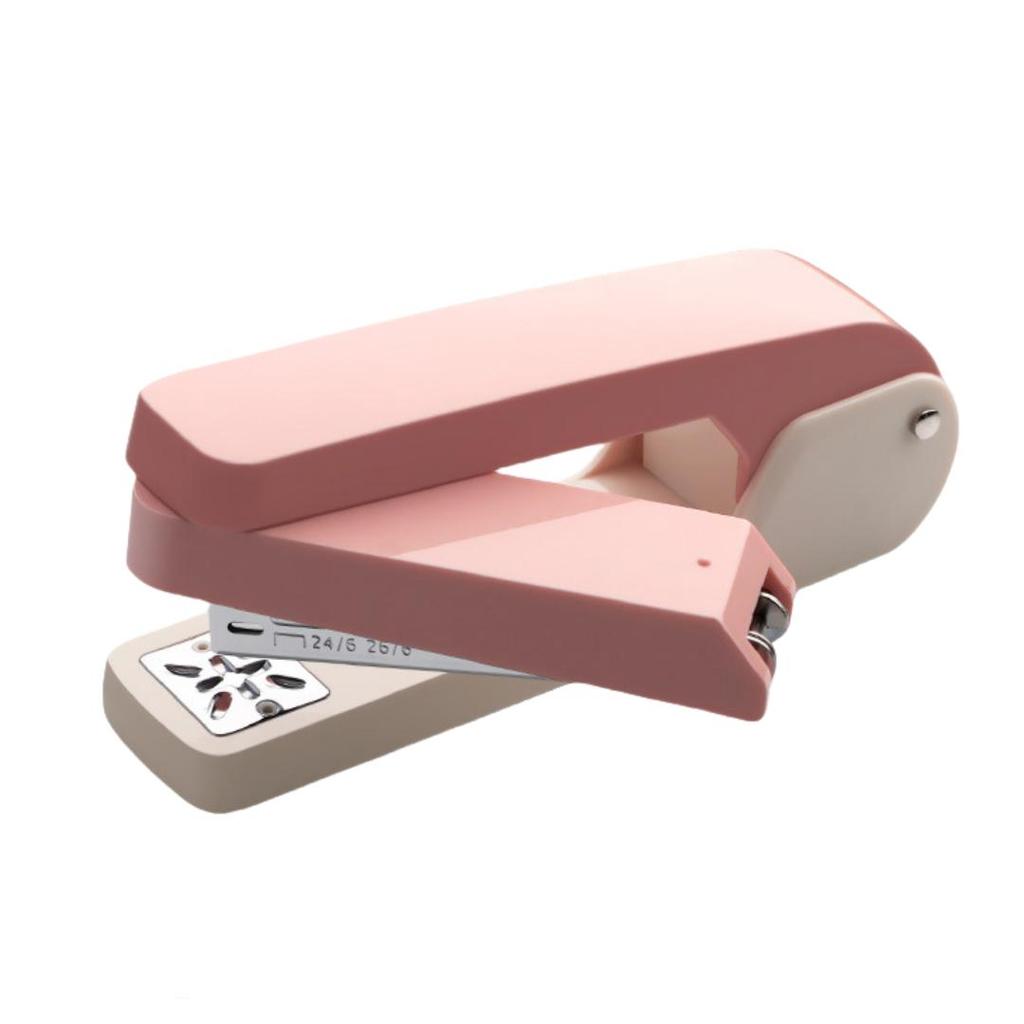 1pc Multi-functional 360-degree Rotating Labor-saving Stapler White Business Office Supplies - Can Bind 25 Sheets Of Paper At A Time