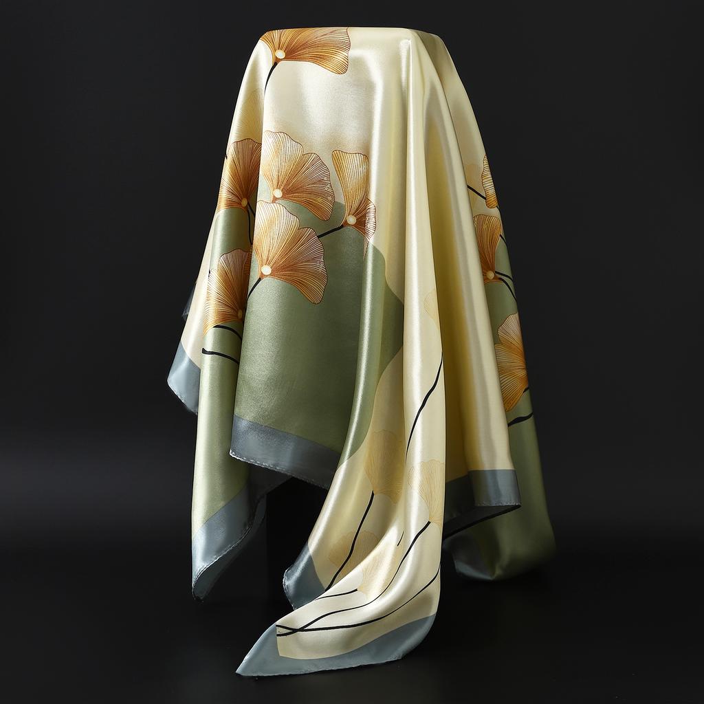 Europe America Kerchief Four Seasons Popular Silk Scarves Luxury Style Sunscreen Square Shawls New Fashion 90X90CM Headcloth