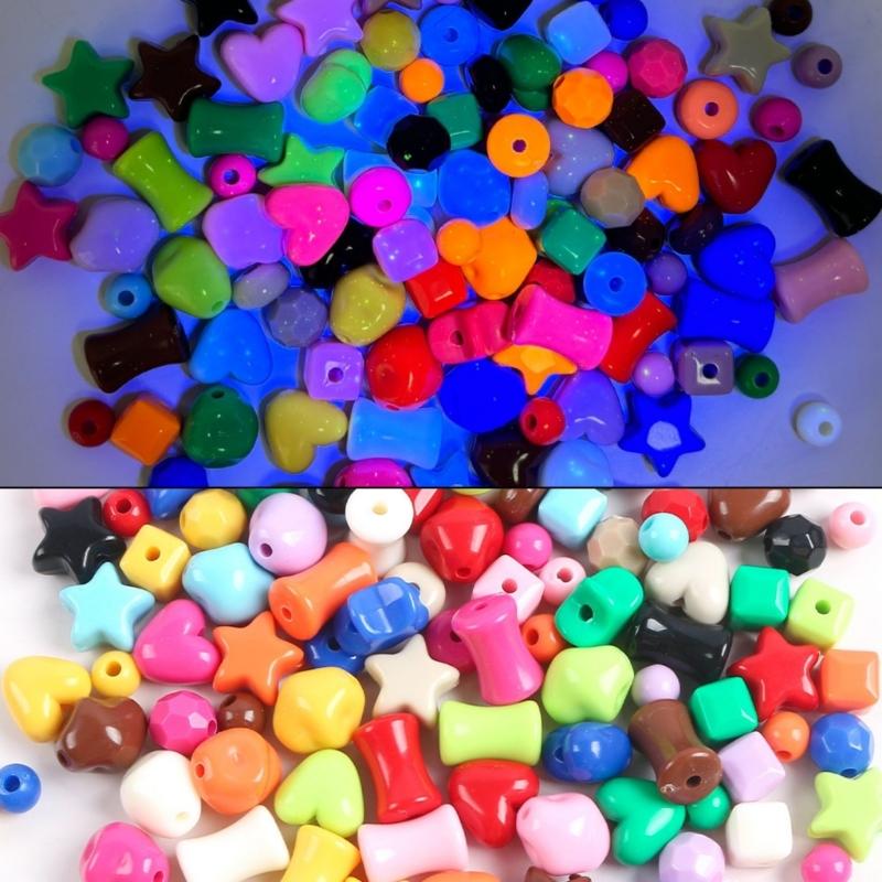 Pack Of 30 Oranges Glow In The Dark Acrylic Bamboo Beads For Handmade Bracelets And Necklaces Jewelry Making Supplies