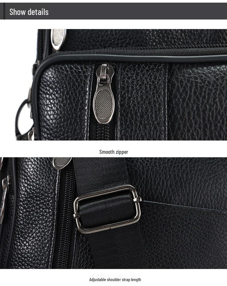 Herren Echtleder Vertikale Umhängetasche - Multifunktionale High-End Schultertasche für den lässigen Pendelverkehr