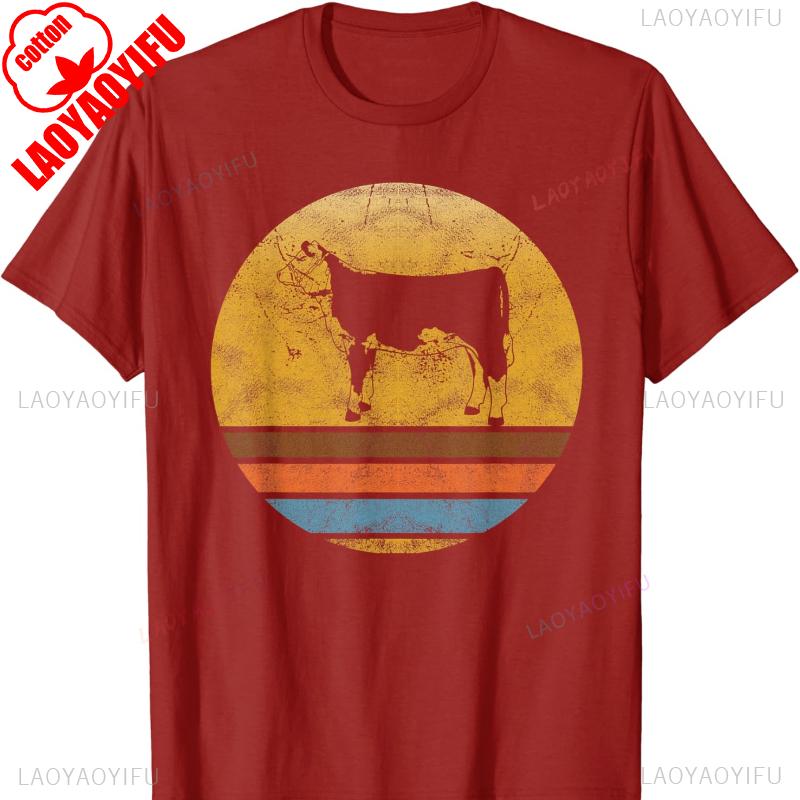 Retro Hereford Cattle Animal Vintage Style Love Animals Gift TShirt Graphic T Shirts Oversized T Shirt Shirts for Women Y2k Top S