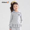 QQ DUCK Girls' Striped Polo Long Sleeve T-Shirt