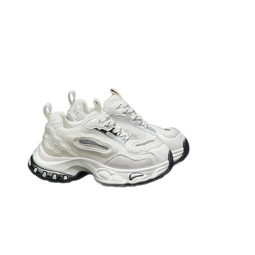 Korean Version of Niche Design Sense 2025 Early Autumn New Retro Old Thick Sole Heightening Casual Sports Dad Shoes Women's Tide