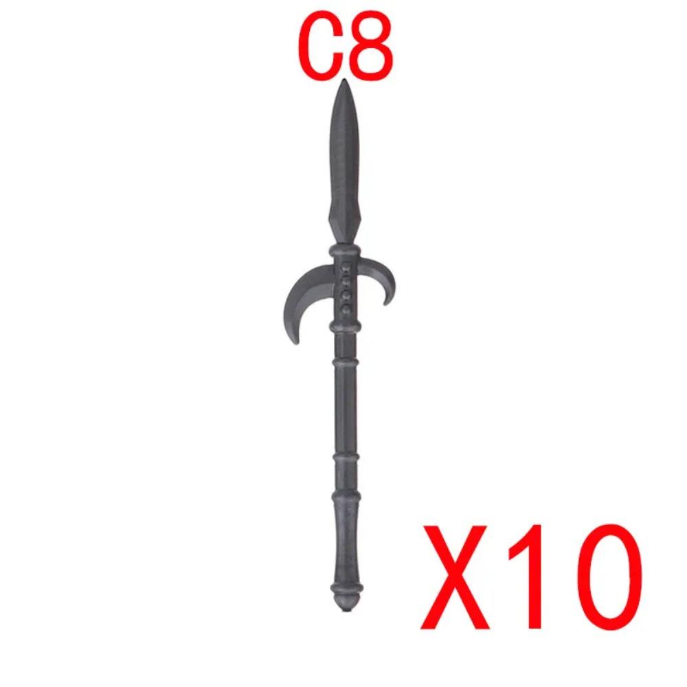 MOC Building Blocks Weapon Toy Accessories Medieval Soldier Knight Figure Ten Spear Crossbow Axe Sword Mini Brick Gift S001 DIY