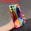 2DFlat Samsung Phone Case Vibrant Liquid Paint Flow Design Applicable To Galaxy S23 S24 S25ULTRA S26 A12 A14 A15 A16 A54 A55