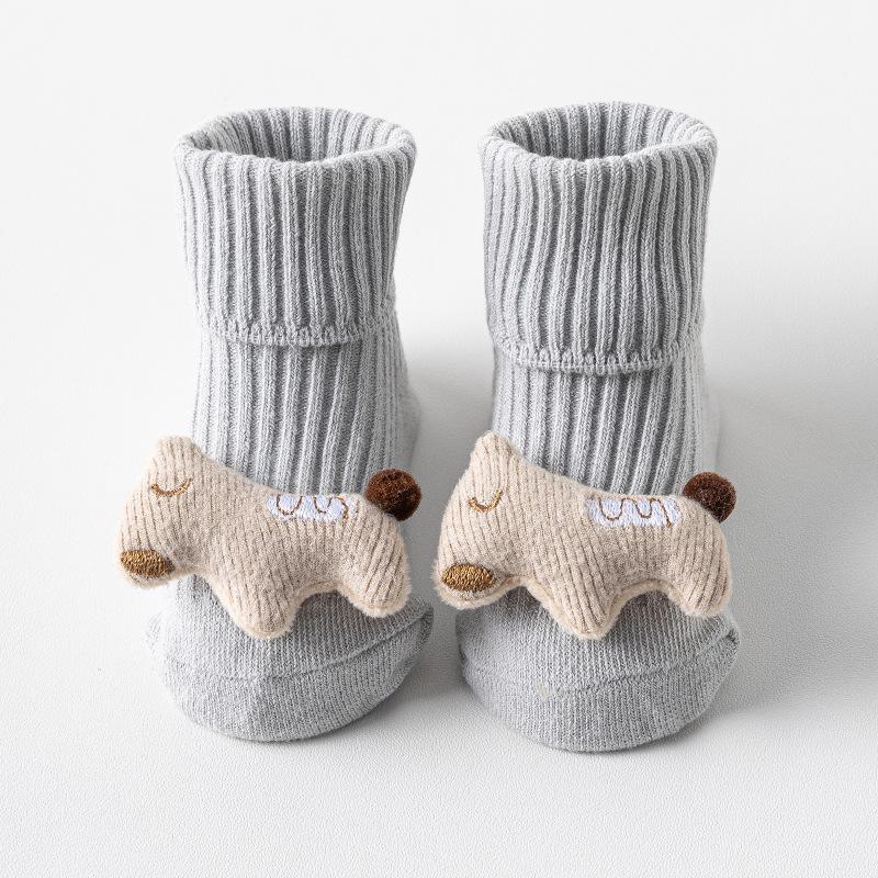 Unisex Baby Non-Slip Cotton Socks, Mid-Calf, Ages 0-3, All Seasons