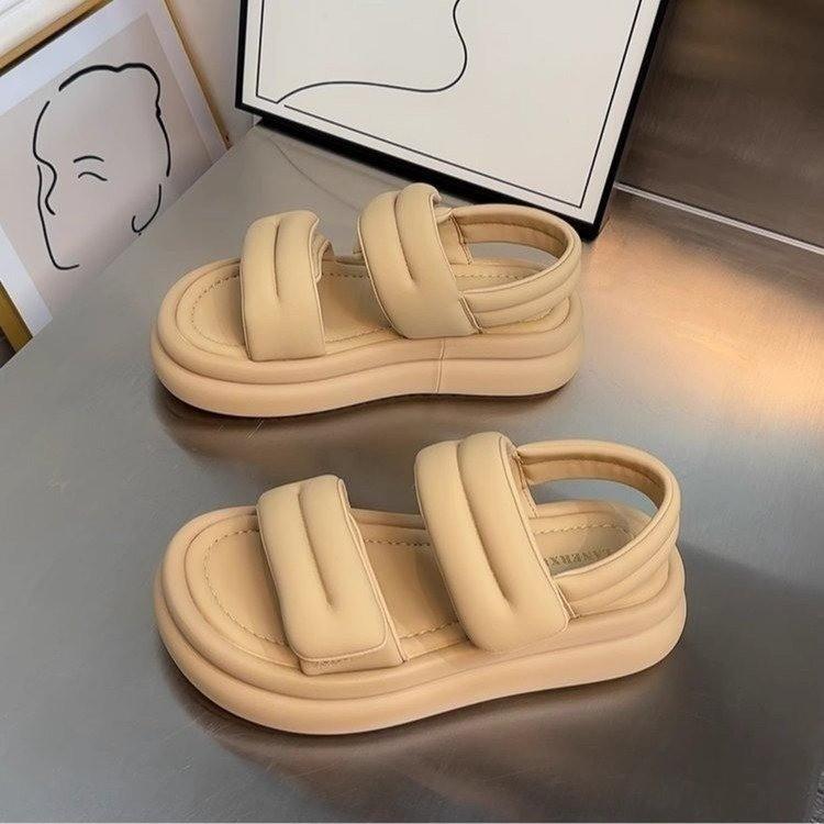 Niche style sandals women's new summer platform Velcro casual versatile high-end bread beach shoes