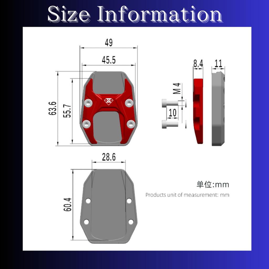 KeiSquare PCX Aluminum Anti-Tip Safety Kickstand Plate for Honda (Red)