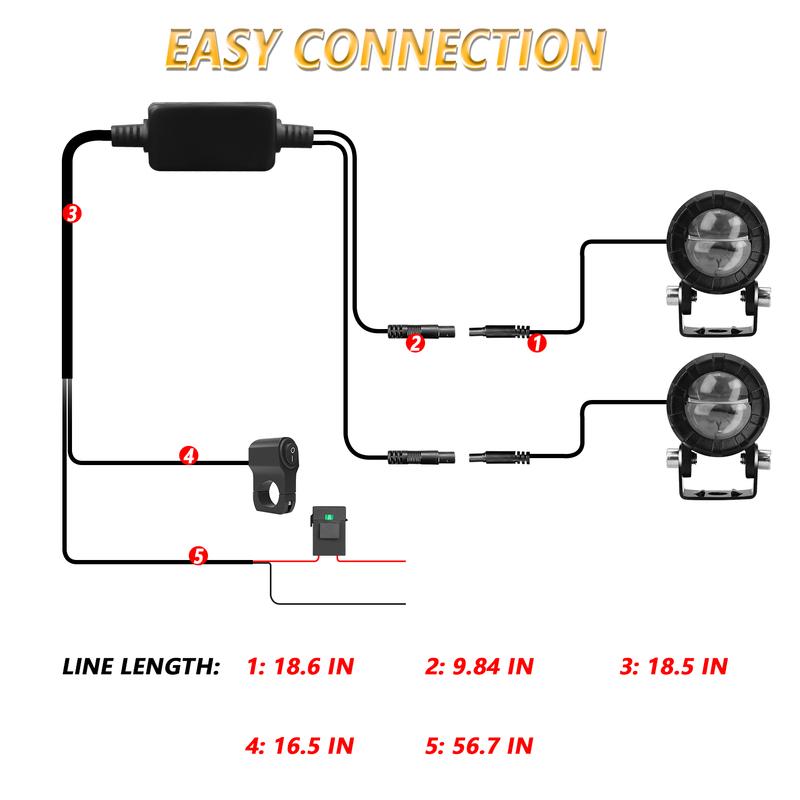 Motorcycle Headlight Fog Lamps for Led Spotlight 3000k/4500k/6000k 120W 6000K for ATV Truck Dirt Bike SUV UTV