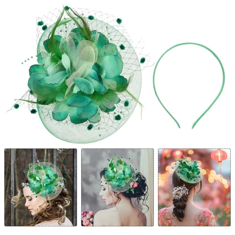 Feathers Veil Hat Headwear Exquisite Bride Headdress Fashion Mesh Fascinator Hat  Wedding