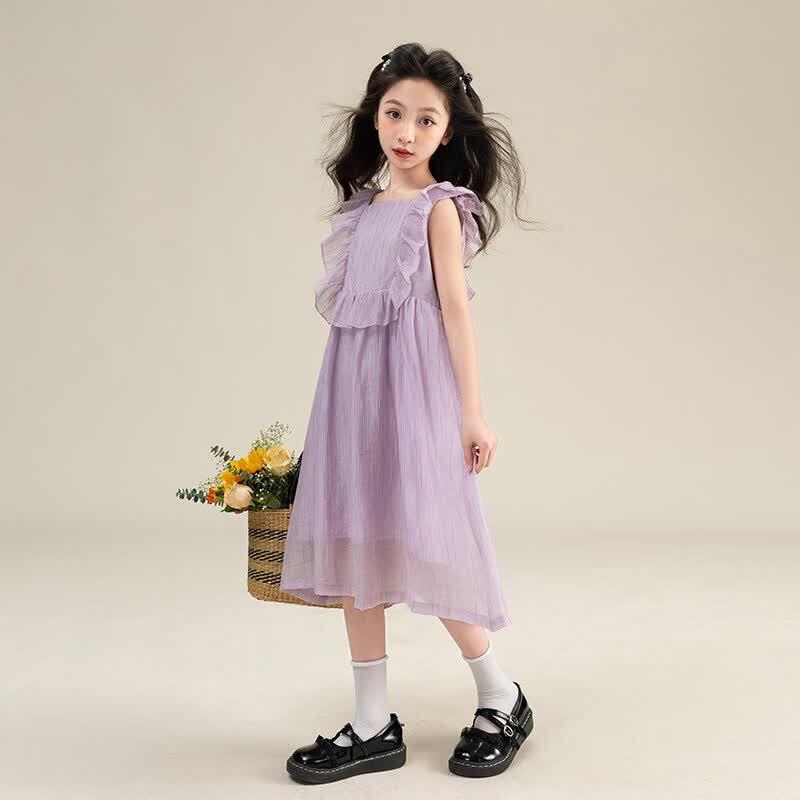 Beity 2026 Girls' Sleeveless Chiffon Princess Summer Dress