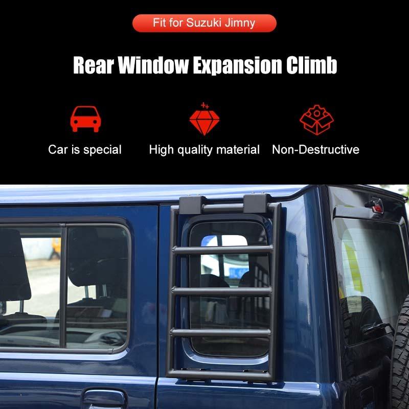 Car Metal Rear Window Extension Climbing Ladder Shelf Bracket For Suzuki Jimny 2019 Up 4-Door Version Exterior Accessories (Left)