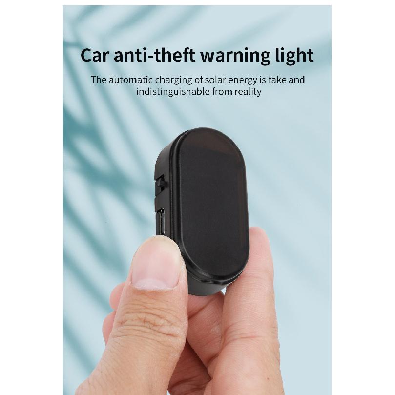 1pc Car Fake Security Light Solar Powered Simulated Dummy Alarm Wireless Warning Anti-Theft Caution Lamp LED Flashing Lights Dome Lights 6