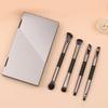 Double-Ended Makeup Brushes Set: Eyeshadow Brush, Contour Brush, Blush Brush, Portable Travel Mini Makeup Brush With Mirror