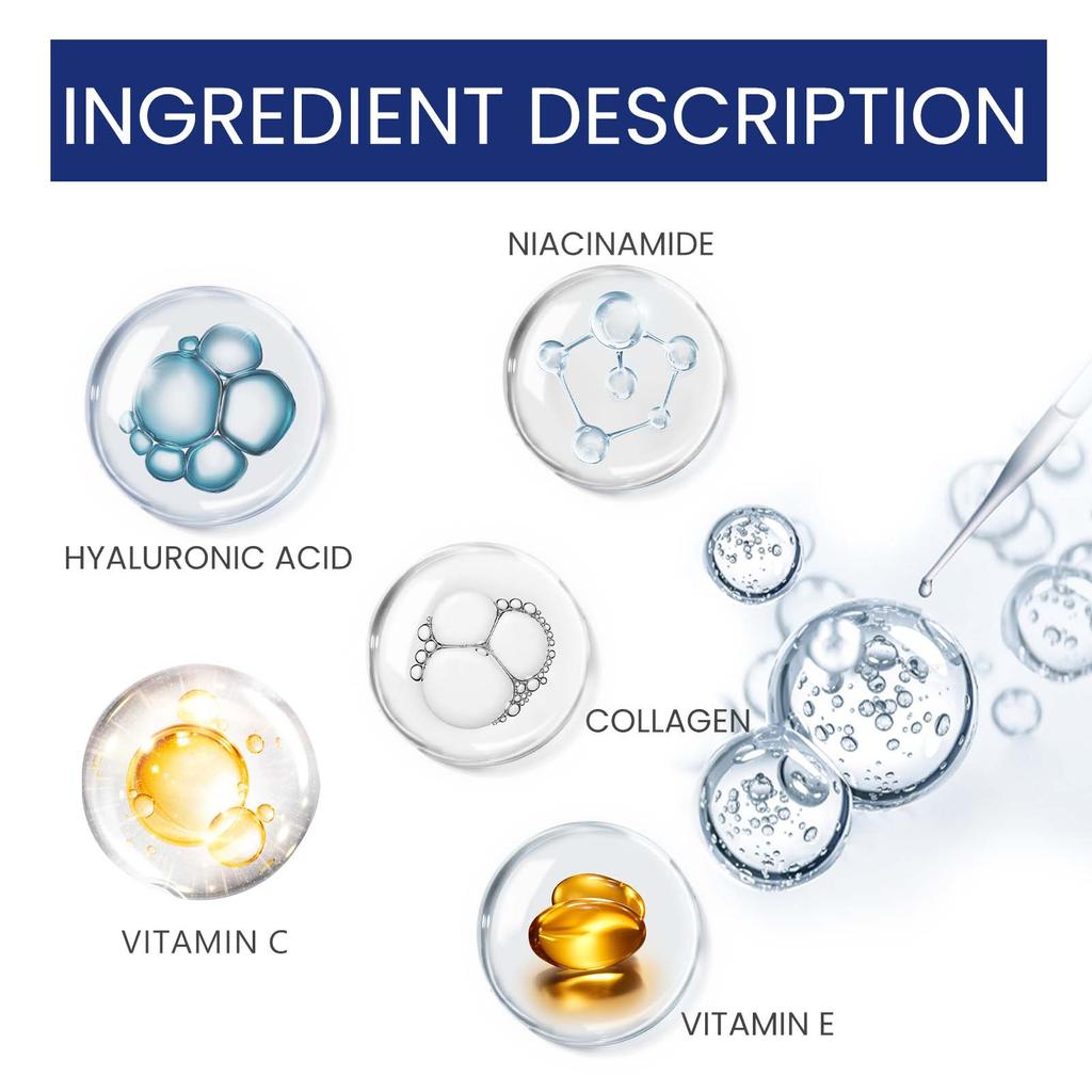 EELHOE Vitamin C Facial Essence Face Serum Moisturizing Nourishing Shrink Pores Anti-aging Repairs Dry Loose Skin Care