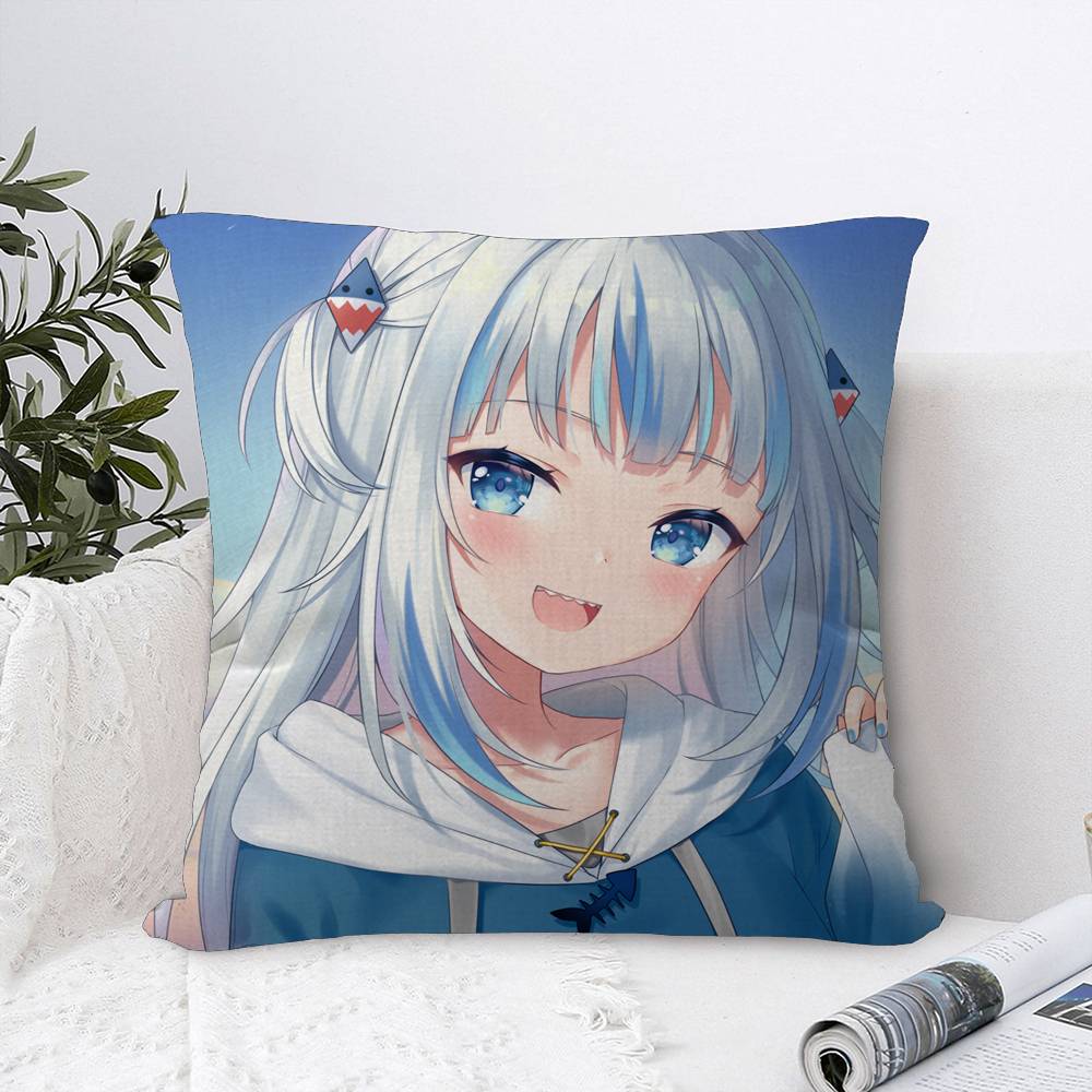 Hololive VTuber Gawr Gura Наволочка Дюймы Декор в деревенском стиле Домашние Декоративные Наволочки Для Дивана 30cmx30cm