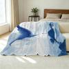 Whale Print Flannel Throw Blanket Soft, Lightweight, Cozy Warm Blanket for Home, Couch Naps, Window Sill Decor, Christmas & Halloween