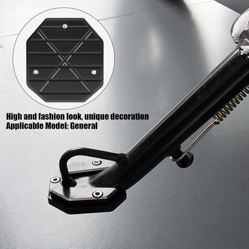 Motorcycle Stand Pad, Universal Motorcycle Kickstand Pad, Aluminium Alloy Motorcycle Side Stand Plate Pad High Strength Kickstand Pad Plate Support