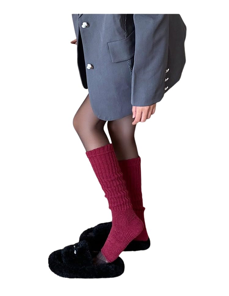 

DearJapan Легкие согревающие носки в рубчик для лодыжек и чувствительных к холоду ног, один размер, женские гетры, вязаные, мужские для йоги, согревающие, (Красный, Самый)