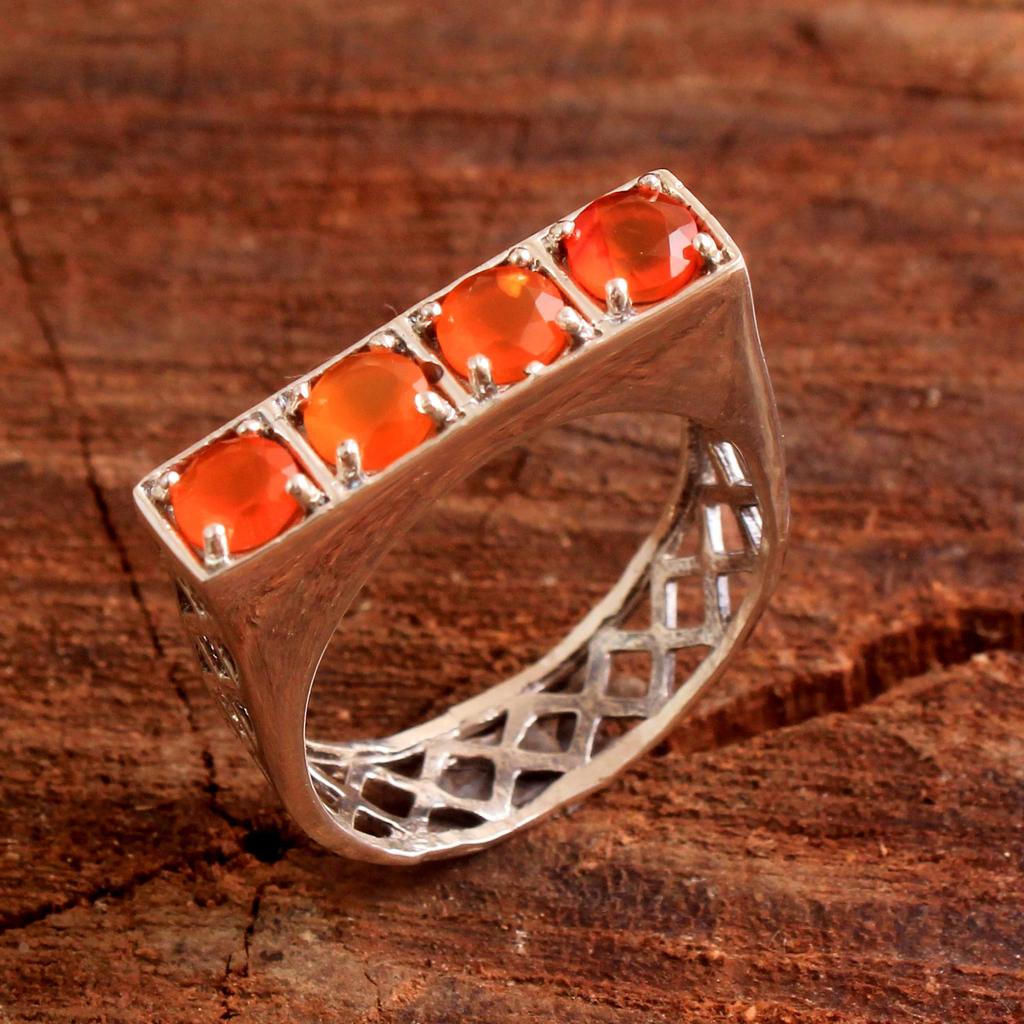 Carnelian Gemstone Statement Ring 100% 925 Sterling Silver Fine Jewelry Handmade Ring