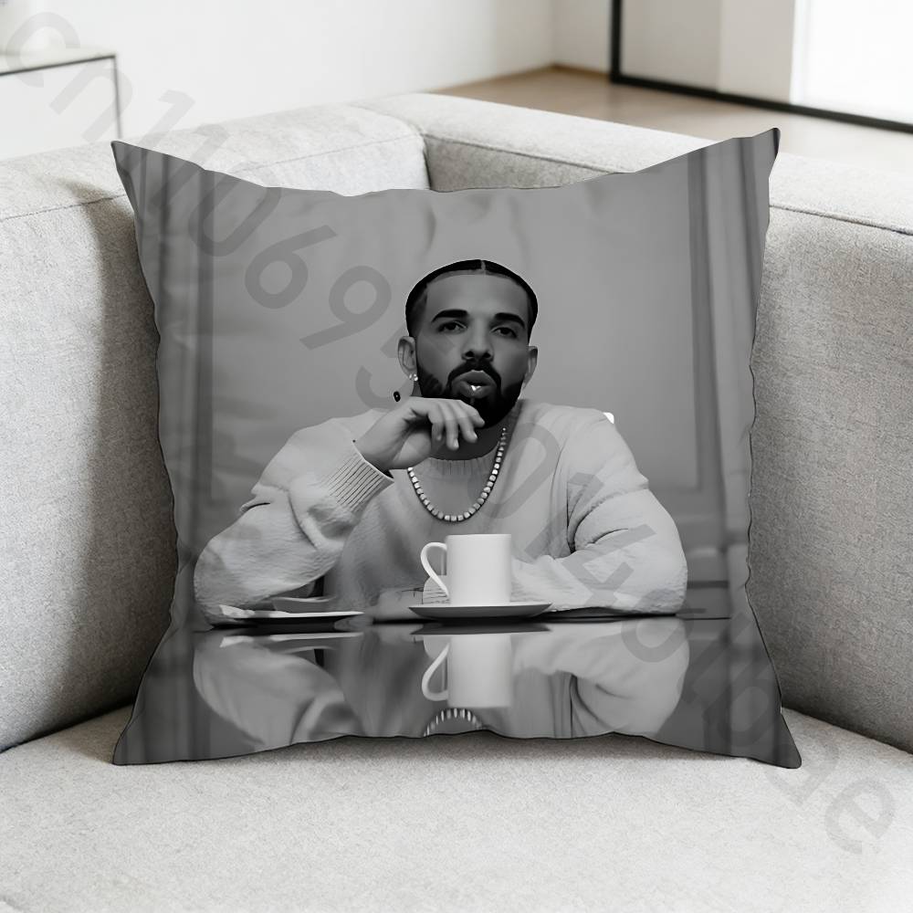 Rapper DDrake Pillow Case Square DoubleSided Printing Short Plush Sofa Cushion Cover Bedroom Bedside Pillow