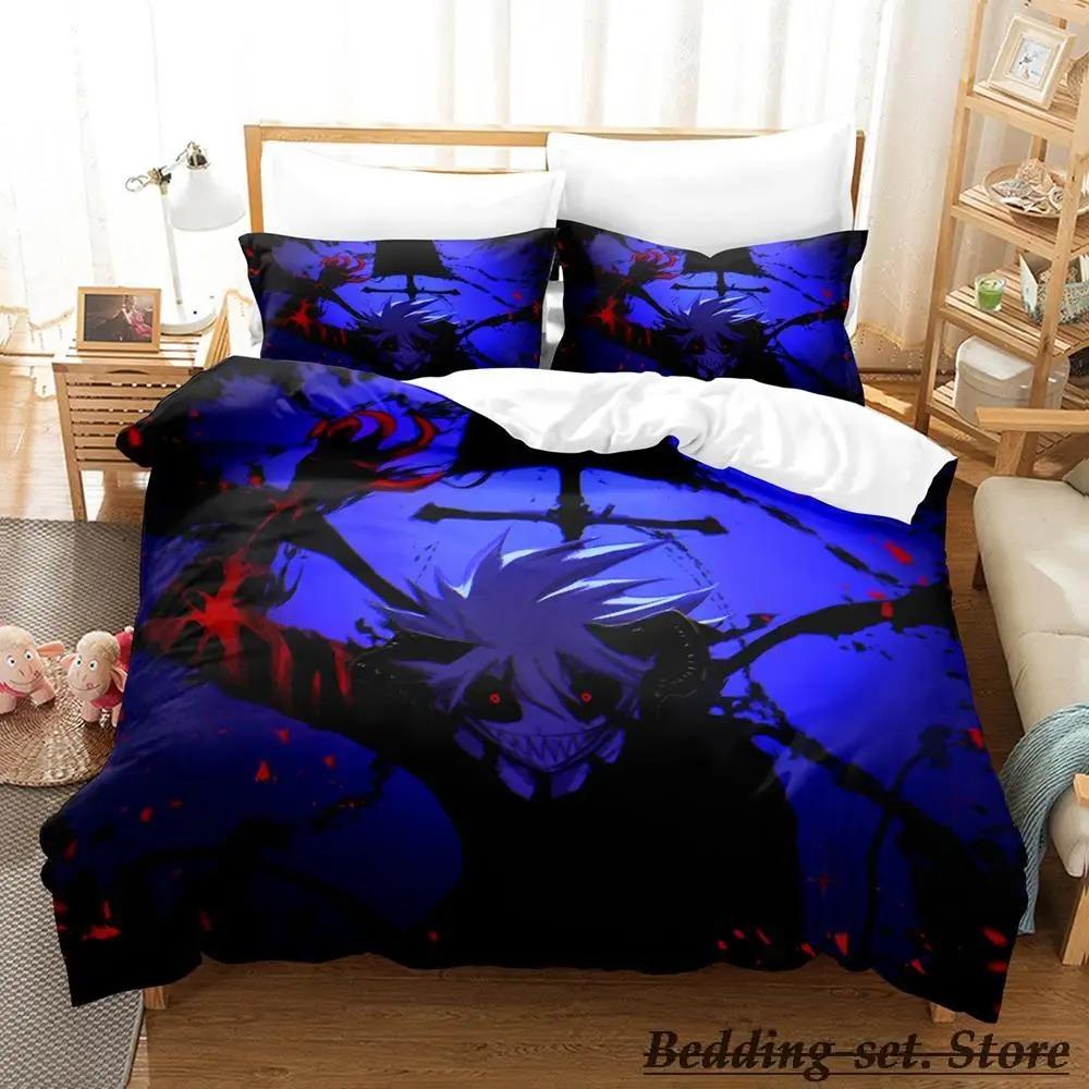 Black Clover Bettwäsche-Set, Einzelbett, Doppelbett, Queen-Size-Bett, King-Size-Bett, Erwachsenen- und Kinderschlafzimmer, Bettbezug-Sets, Anime-Parure de Lit-Bett