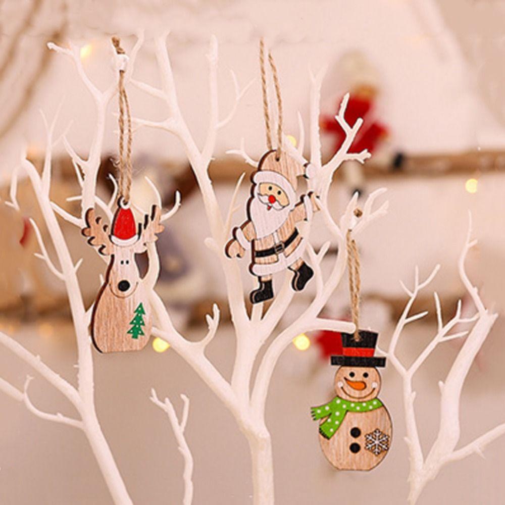 

9pcs/set Hanging Santa Claus Combination Pendant Decorative Snowman Elk Car Ornament Festival