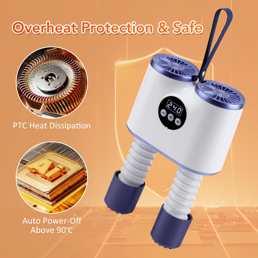 Electric Shoe Dryer with Fan Retractable UV Foot Boot Dryer Eliminate Odor Fast Drying Deodorizer Multifunction Dryer Suitable