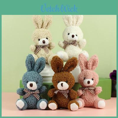 Lovable Cartoon Style Rabbit Plush Toy With Bow Tie Ideal For Backpacks And Keychains