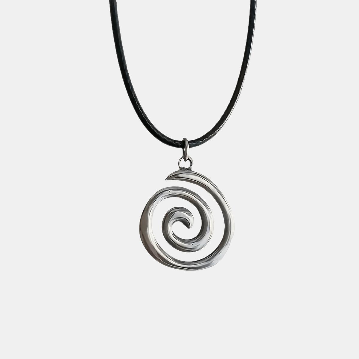 Одно вращающееся подвесное ожерелье из нержавеющей стали, подвесное ожерелье на черном плетёном шнурке, подходит для повседневного ношения.