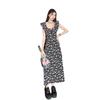 Black Floral Dress Dress Women's Spring New Casual Small Temperament Waist Long Dress Skirt