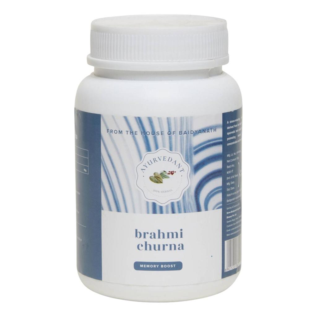 Baidyanath Ayurvedant Brahmi Churna 100g X 2 Pack Natural Brain Support Powder for Focus Memory and Mental Wellness