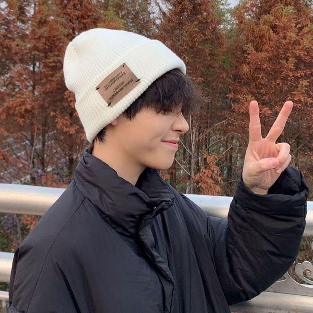 Breathable Winter Warm Hats Letters Embroidered Knitted Hats Fashionable Bucket Hats  Outdoor